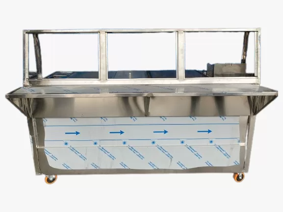 Carro para hamburguesas de acero inoxidable